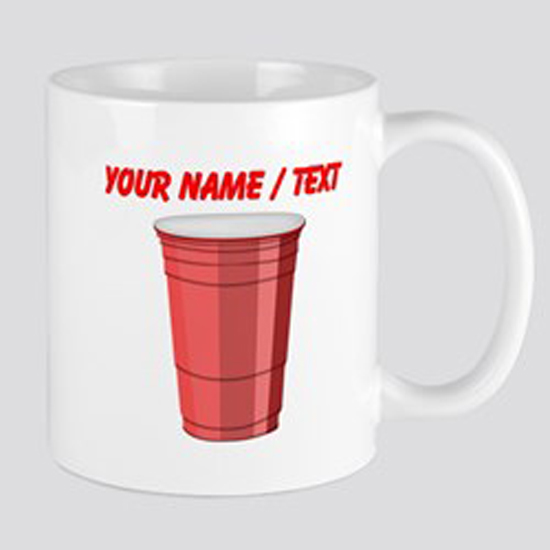 Custom Red Plastic Cup Mugs