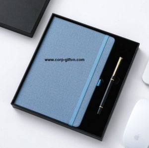 Customized promotion logo pen and notebook gift set