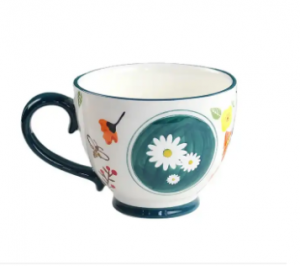 Nordic Ins Hand Painted Custom Cereal Milk Cup Ceramic Breakfast Large Office Coffee Mug Restaurant Oatmeal Cups